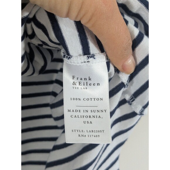 Frank & Eileen Charlotte Perfect Polo Shirt Tee Lab Medium Striped 100% Cotton - Picture 9 of 10